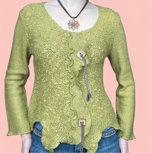 Vintage Olive Green Women's Knitted Sweater